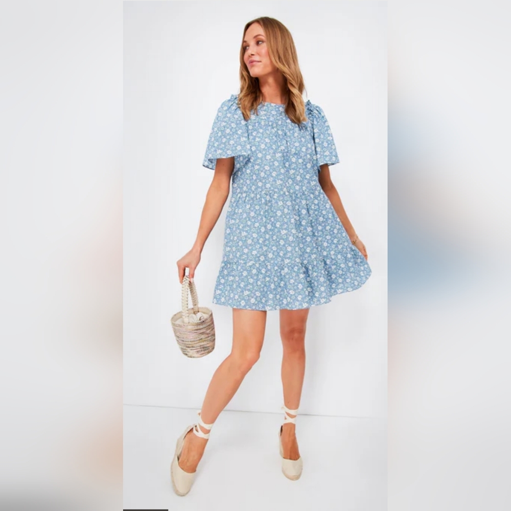Hyacinth House Tuckernuck Romi Blue Floral Dress M